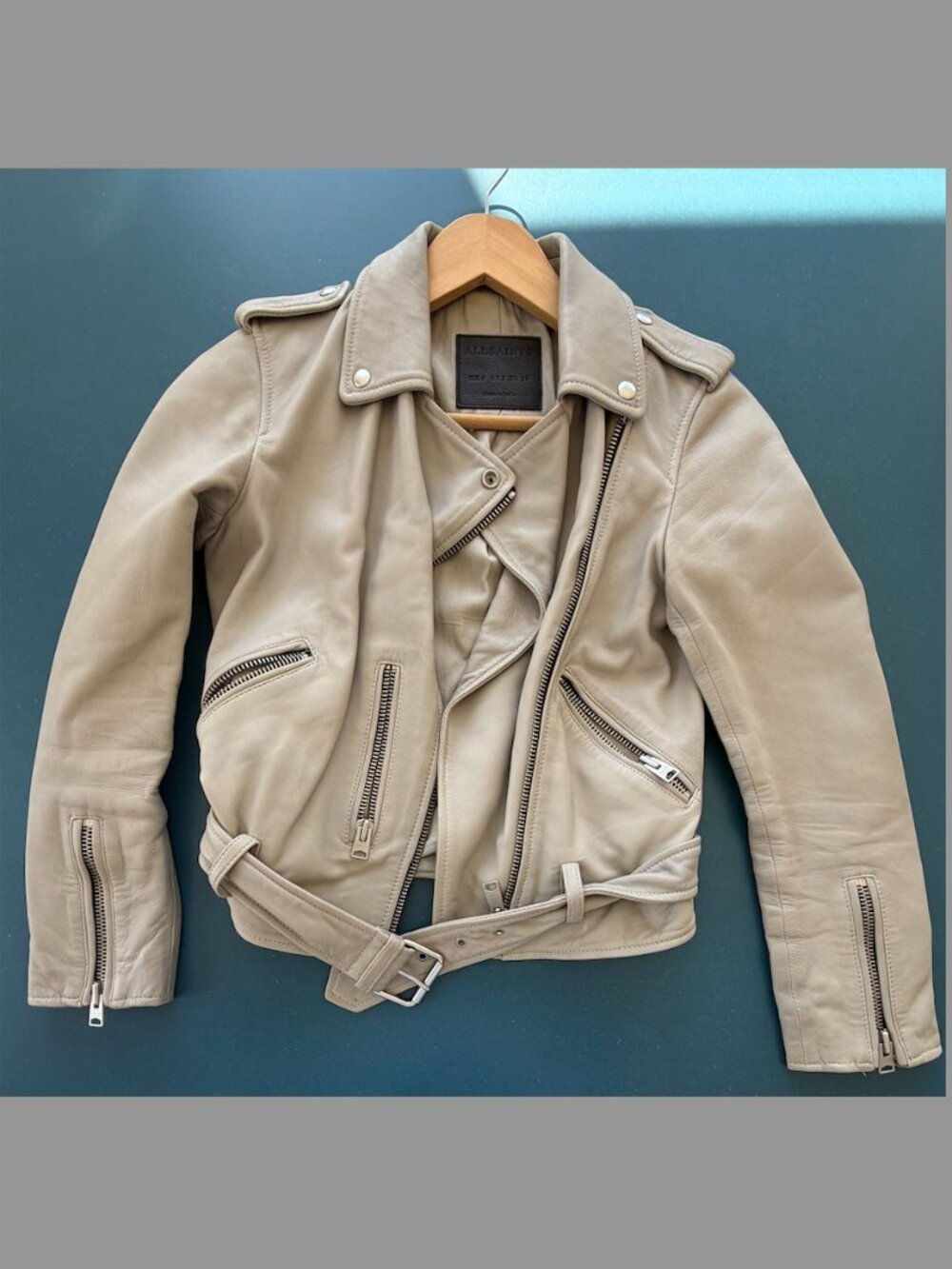 All Saints Leather Jacket with Belt | US 2